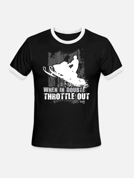 Snowmobile Doubt Throttle - Men's Ringer T-Shirt - black/white