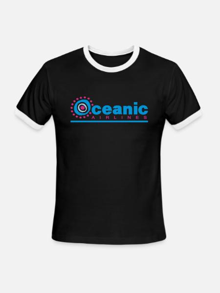 Oceanic Airlines - Men's Ringer T-Shirt - black/white