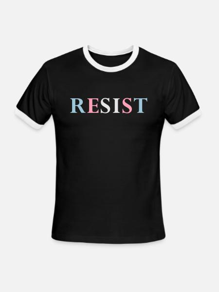 RESIST - Trans Trans - Men's Ringer T-Shirt - black/white