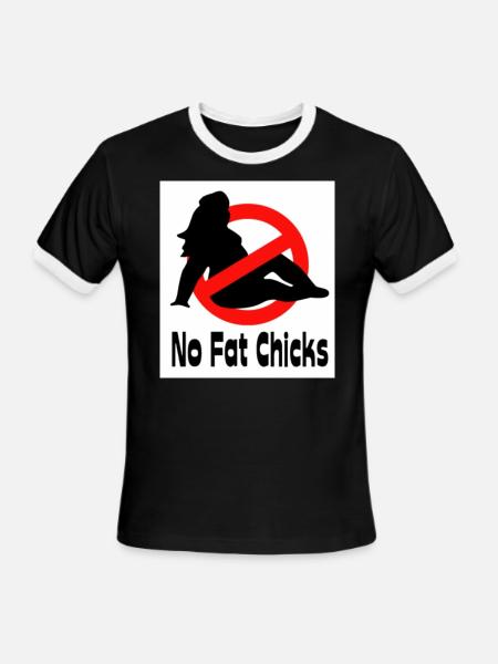 No Fat Chicks - Men's Ringer T-Shirt - black/white