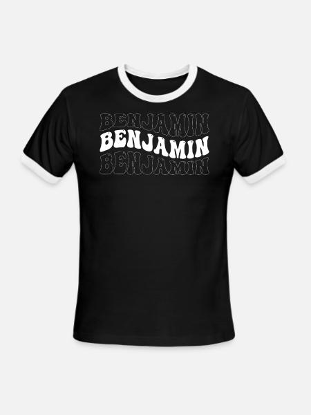 Funny Benjamin Groovy 4 Men Women Cool Benjamin - Men's Ringer T-Shirt - black/white