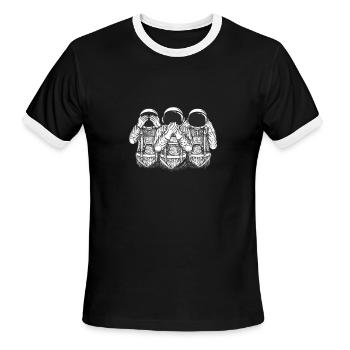 Three wise astronaut - Men's Ringer T-Shirt - black/white - Front - Jackson (183cm)