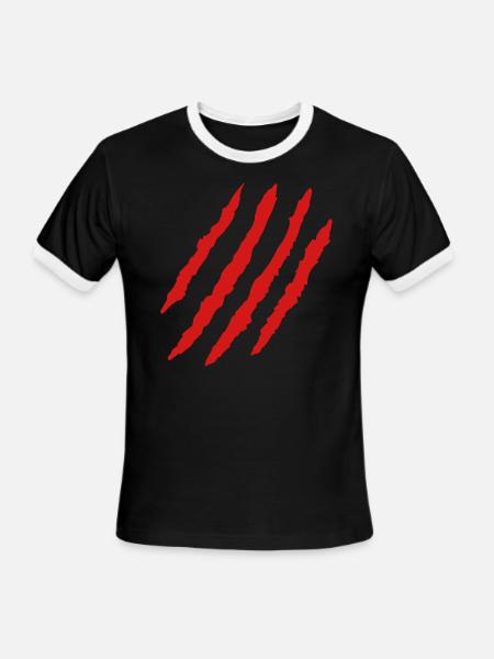 Claw Marks - Men's Ringer T-Shirt - black/white