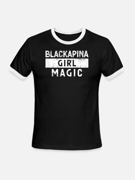 Blackapina Girl Magic Half Black Half FIlipino - Men's Ringer T-Shirt - black/white