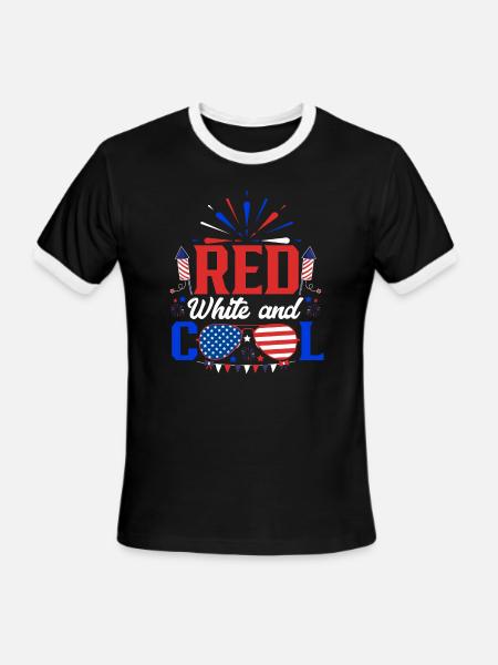 4th of july - Men's Ringer T-Shirt - black/white