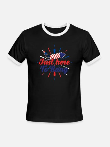 4th of july - Men's Ringer T-Shirt - black/white