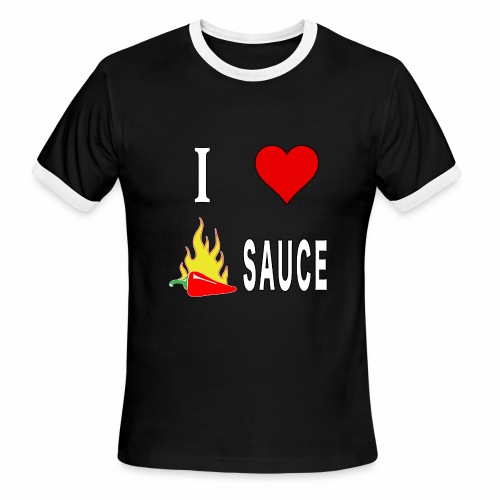 I Love Spicy Habanero Pepper Chicken Wings Sauce. - Men's Ringer T-Shirt