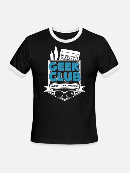 geek club - Men's Ringer T-Shirt - black/white