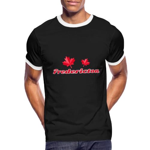 Fredericton with two red maple leaves - Men's Ringer T-Shirt