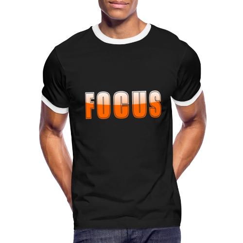 FOCUS Vibrant Orange Motivational Word Design - Men's Ringer T-Shirt