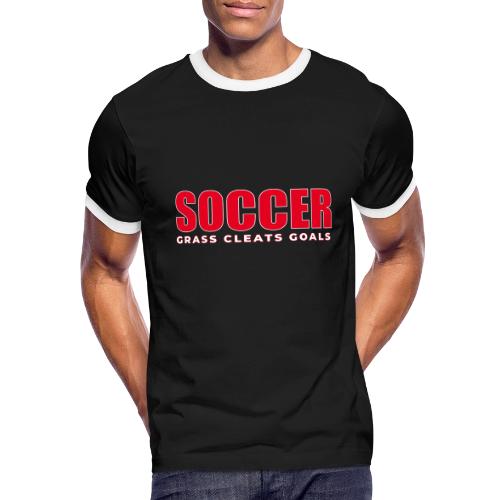 Soccer Grass Cleats Goals Typography Design - Men's Ringer T-Shirt