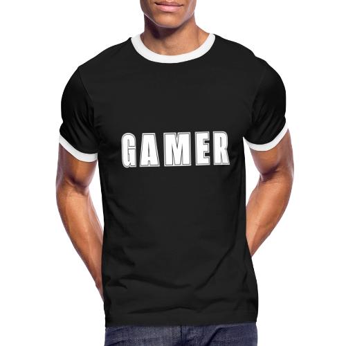 Gamer Collegiate White Text Design - Men's Ringer T-Shirt