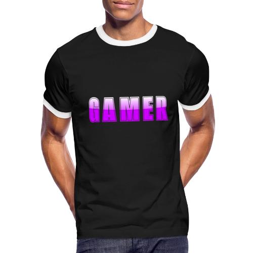 Gamer Purple Glossy Collegiate Design - Men's Ringer T-Shirt
