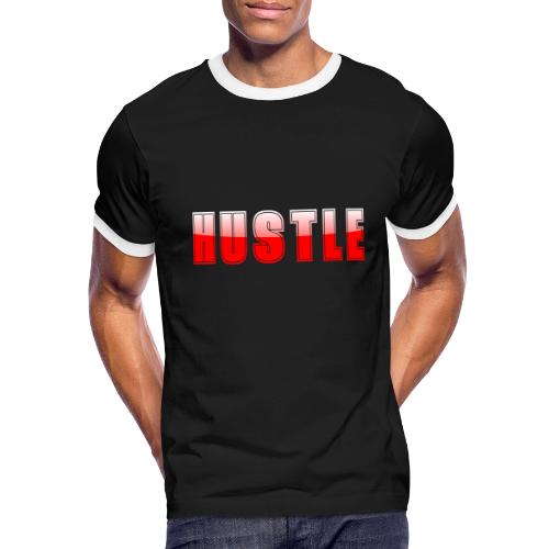 HUSTLE Bold Red Motivational Typography Design - Men's Ringer T-Shirt