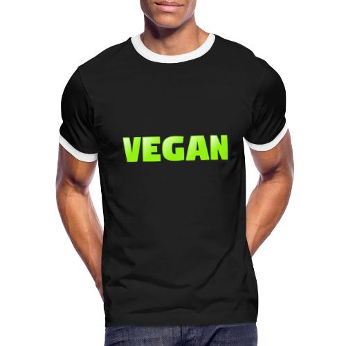 Vegan Bold Green Typography Design - Men's Ringer T-Shirt