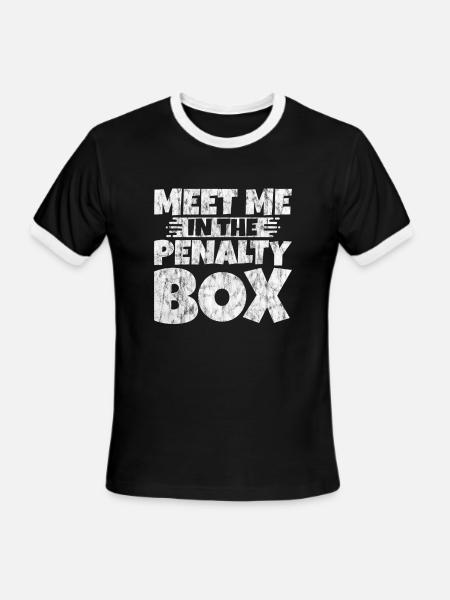 Meet Me In The Penalty Box 3 - Men's Ringer T-Shirt - black/white