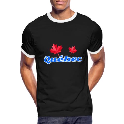 Québec with two red maple leaves - Men's Ringer T-Shirt