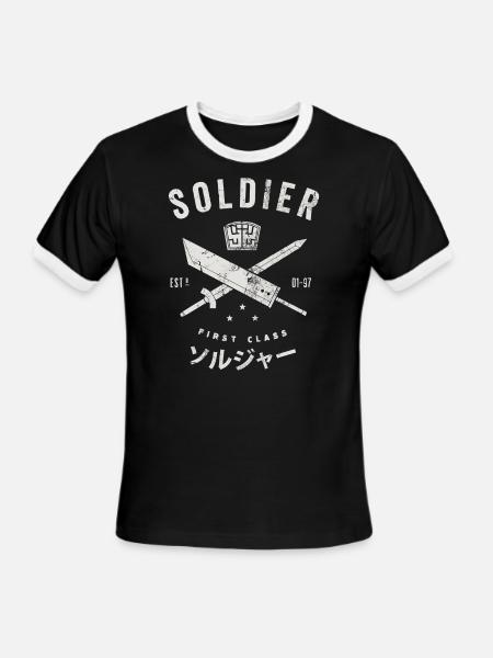 soldier - Men's Ringer T-Shirt - black/white