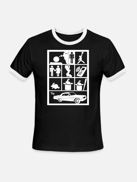 i wish i was little bit taller - Men's Ringer T-Shirt - black/white