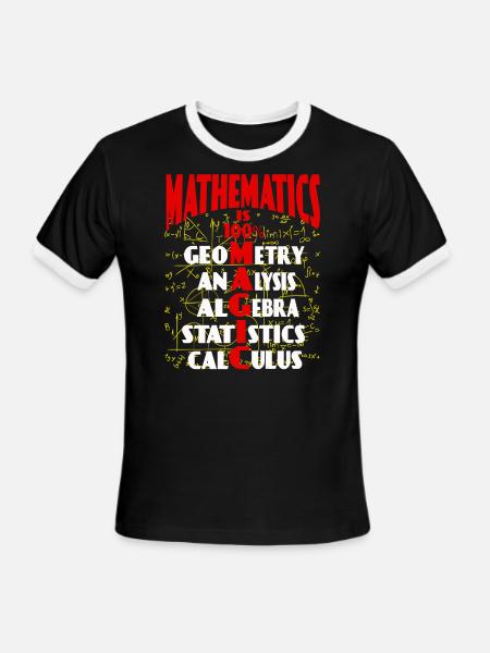 Mathematics - It is 100% magic awesome t-shirt - Men's Ringer T-Shirt - black/white