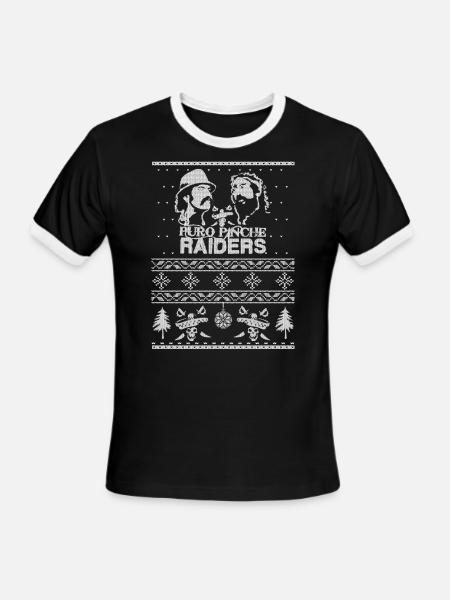 Christmas sweater for Puro Pinche Raiders - Men's Ringer T-Shirt - black/white