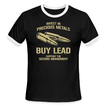 Invest In Precious Metals But Lead Support The - Men's Ringer T-Shirt - black/white - Front - Jackson (183cm)