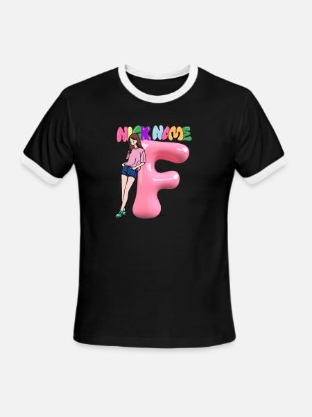 Nick Name F - Men's Ringer T-Shirt - black/white
