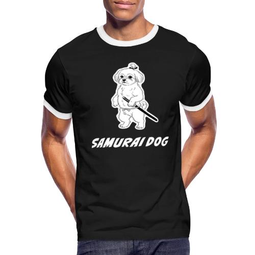 Samurai Maltese Katana Warrior Dog Tee - Men's Ringer T-Shirt
