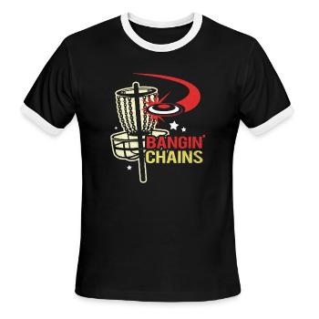 Disc Golf - Men's Ringer T-Shirt - black/white - Front - Jackson (183cm)