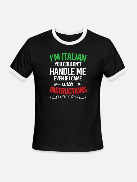 Funny Italian Sayings Im Italian - Men's Ringer T-Shirt - black/white