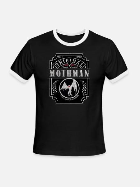 Mothman Classic Cryptid - Men's Ringer T-Shirt - black/white