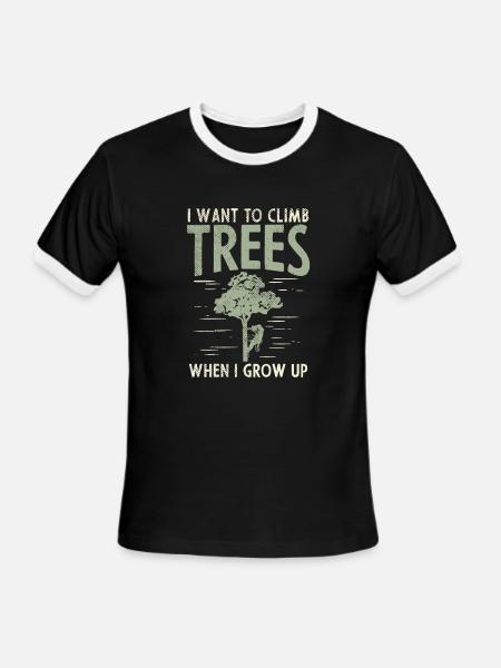 Arborist Tree-Trimmer Tree-Climber Arboriculturist - Men's Ringer T-Shirt - black/white