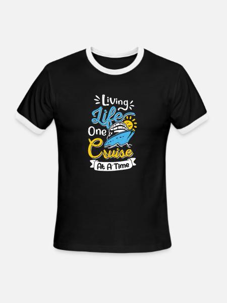 Family Cruise Ship Cruising Vacation Squad Gift - Men's Ringer T-Shirt - black/white