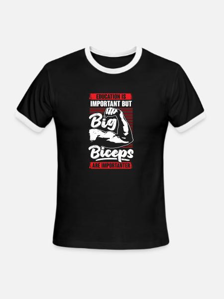 Funny Bodybuilding Biceps Fitness Bodybuilder Gift - Men's Ringer T-Shirt - black/white