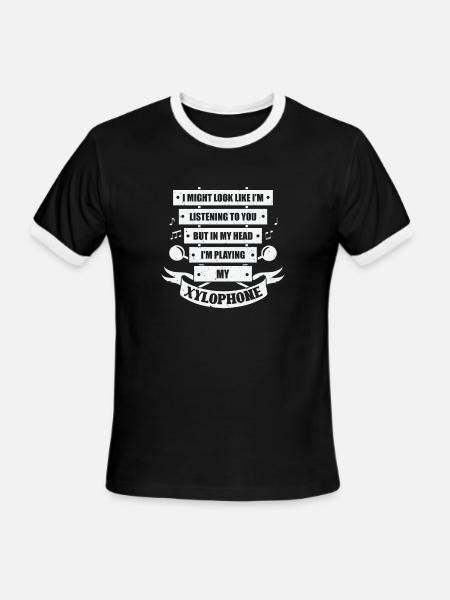 Funny Xylophone Player Gift - Men's Ringer T-Shirt - black/white