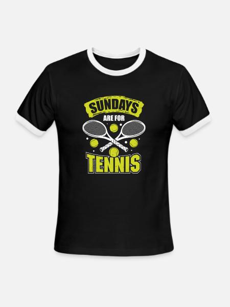 Sundays Are For Tennis - Men's Ringer T-Shirt - black/white