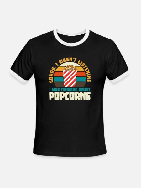 Popcorn Mindset Retro Tee - Men's Ringer T-Shirt - black/white