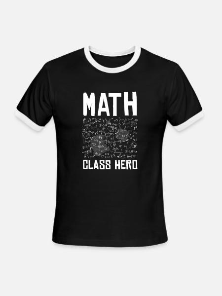Math Class Hero - Men's Ringer T-Shirt - black/white