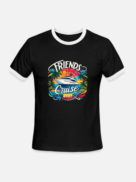 Friends Cruise 2027 - Men's Ringer T-Shirt - black/white