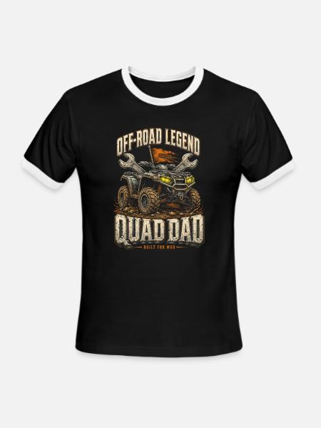 ATV Quad ATVs Quad Dad - Men's Ringer T-Shirt - black/white