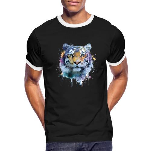 Splash-Art Tiger Face - Men's Ringer T-Shirt