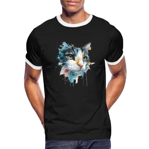Watercolor cat face - Men's Ringer T-Shirt
