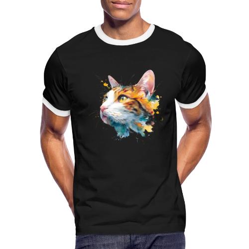 Cat: Feline Ink Burst - Men's Ringer T-Shirt