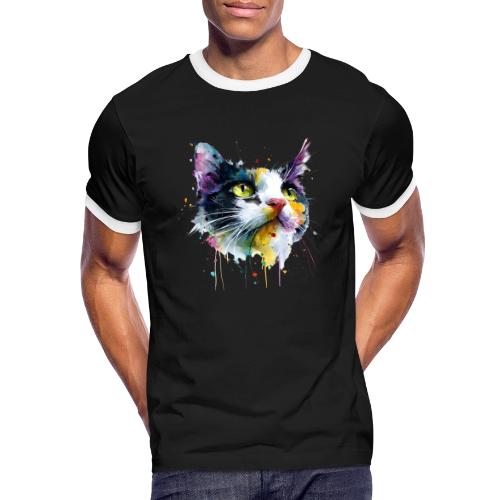 Cat: Painted Purr Expression - Men's Ringer T-Shirt