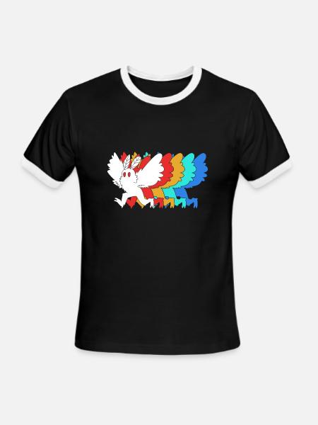 Cryptozoologist Cryptid Mothman - Men's Ringer T-Shirt - black/white