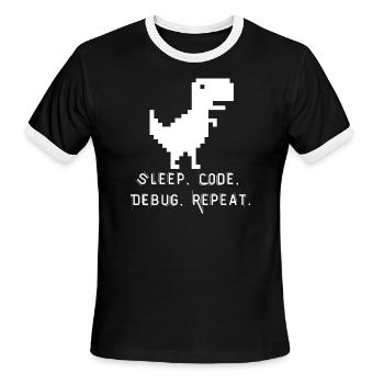 Code. Debug. Sleep. Repeat. - Funny Coding Design - Men's Ringer T-Shirt - black/white - Front - Jackson (183cm)