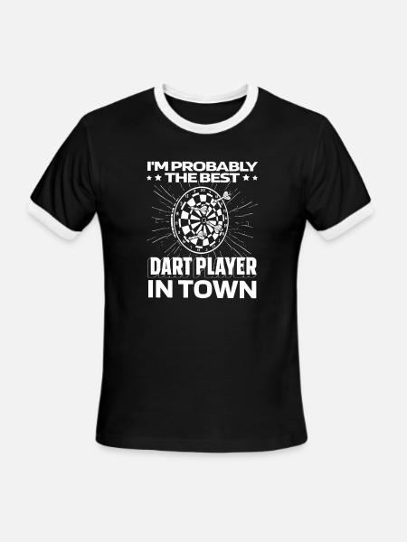 Darting Darts Funny - Men's Ringer T-Shirt - black/white
