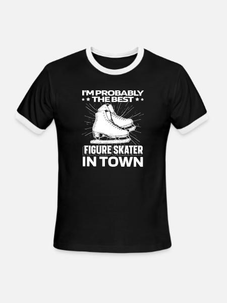 Figure Skating Funny - Men's Ringer T-Shirt - black/white