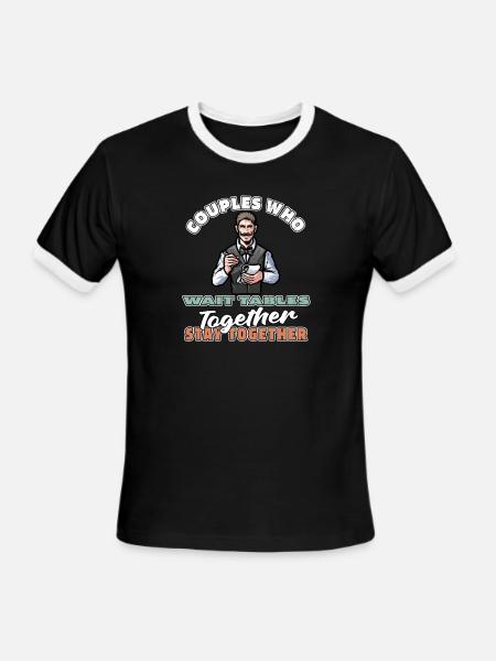 Waiter Waitress Couple - Men's Ringer T-Shirt - black/white