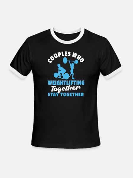Weightlifting Weightlifter Couple - Men's Ringer T-Shirt - black/white